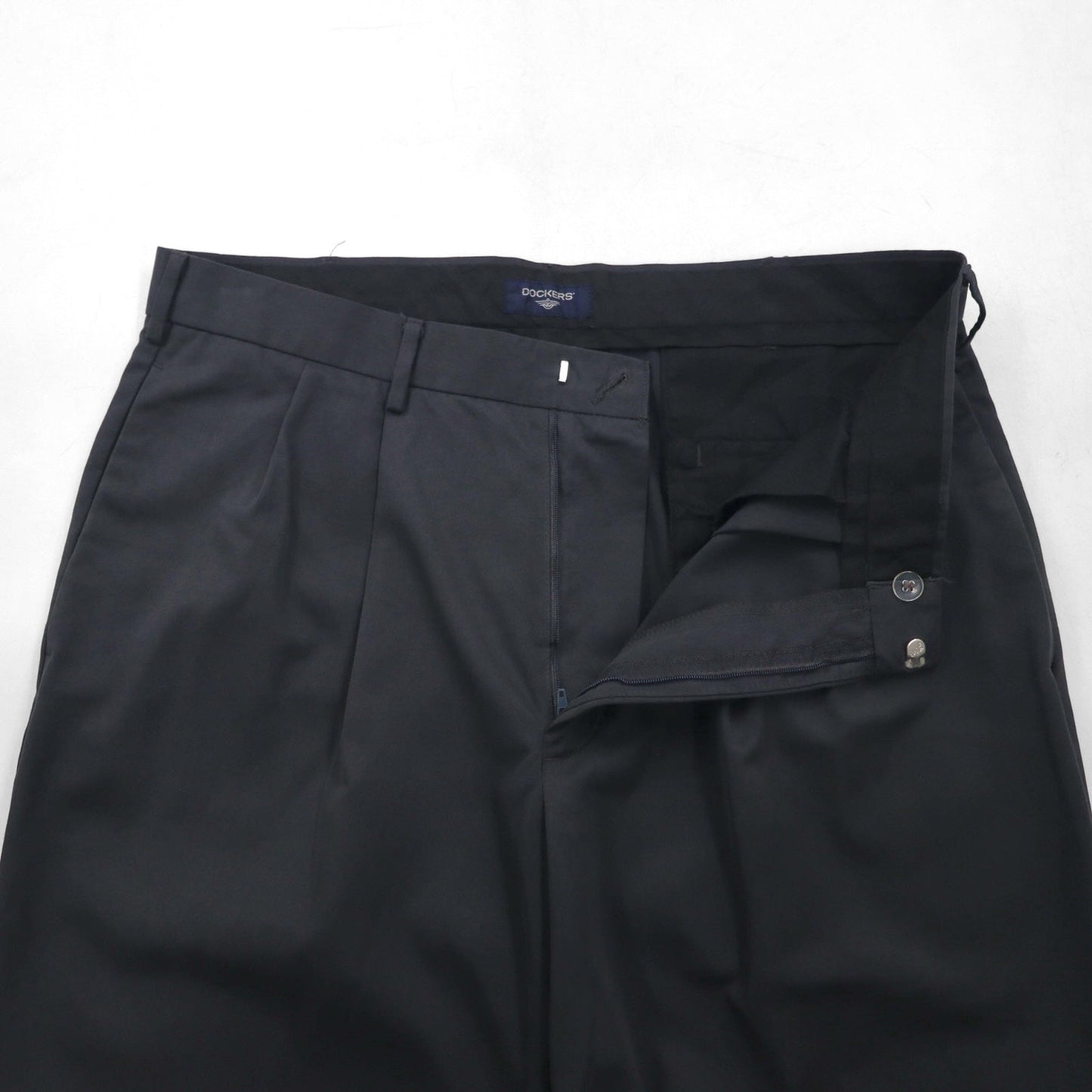 DOCKERS ( Levi's ) 00年代 2タック ワイド スラックスパンツ L グレー ポリエステル