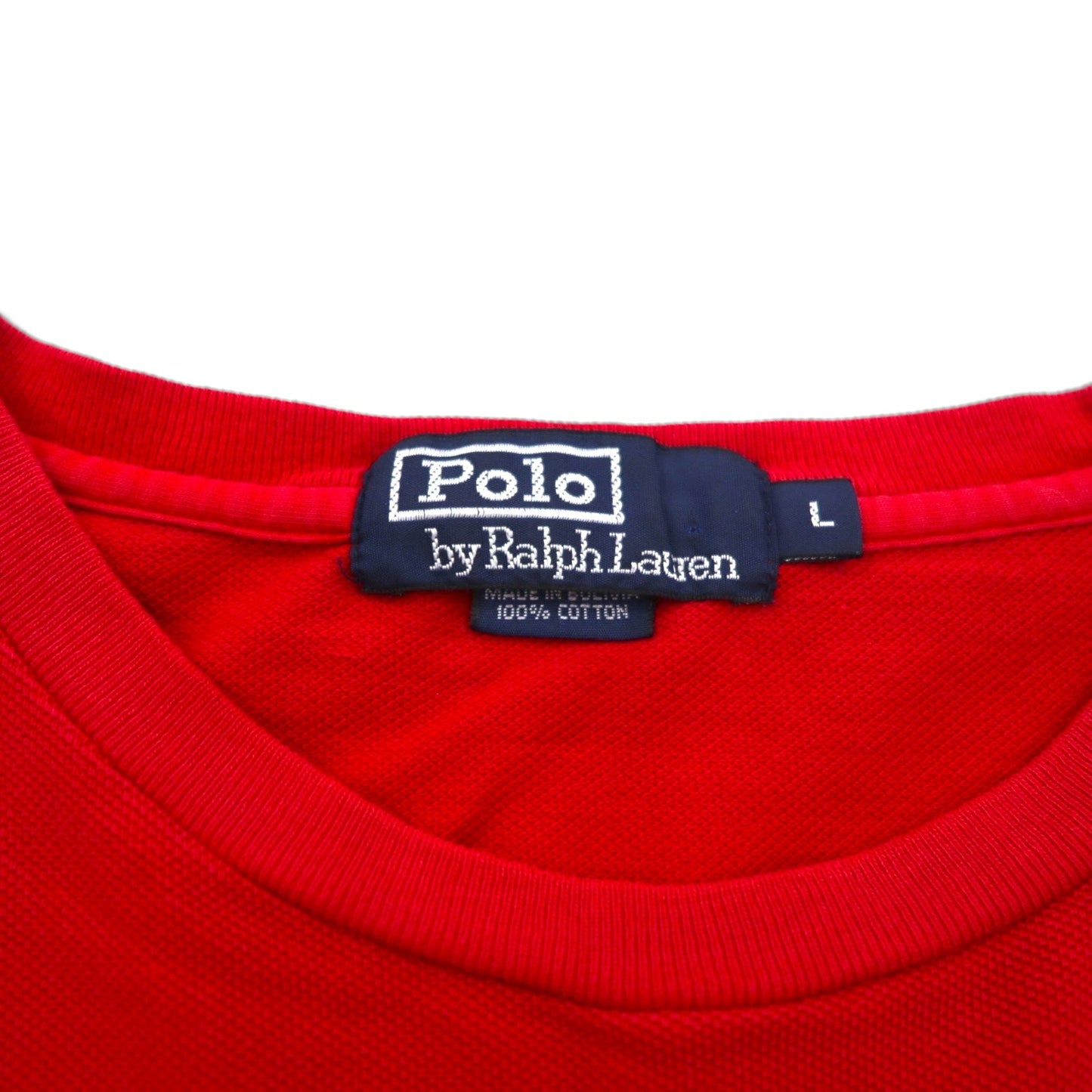 Polo by Ralph Lauren 90年代 シングルステッチ 鹿の子 Tシャツ L レッド コットン スモールポニー刺繍