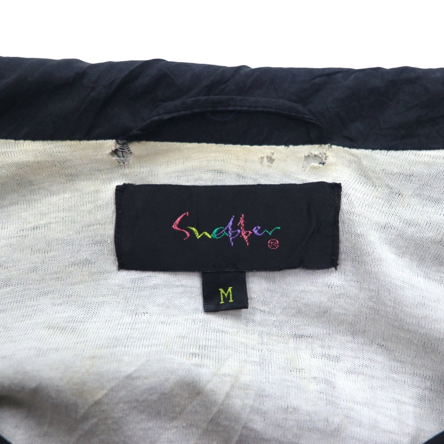 Vintage Nylon Jacket 90年代 ナイロンジャケット トレーニングジャケット ジャージ M ブラック アーム着脱式