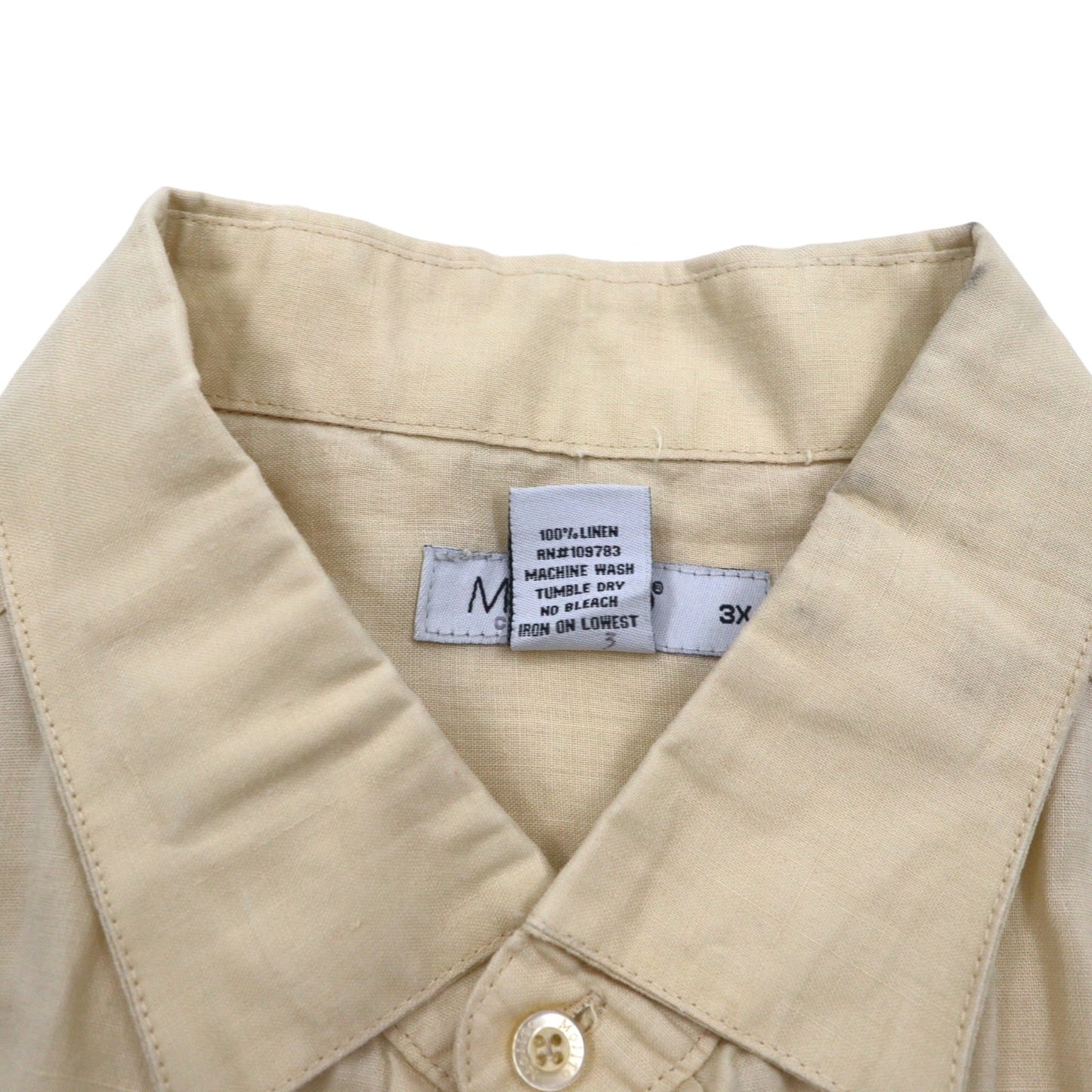 MOJITO COLLECTION リネン キューバシャツ 3XL ベージュ ボックスシルエット マルチポケット