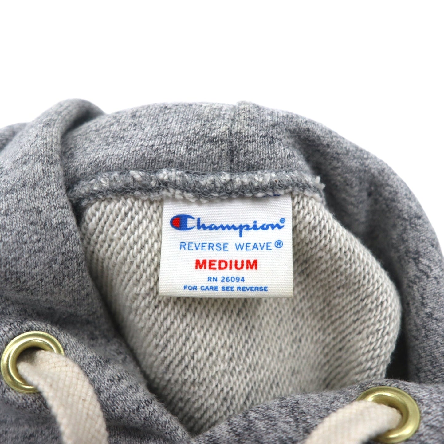Champion リバースウィーブ REVERSE WEAVE リブライン プルオーバー パーカー M グレー スクリプトロゴ刺繍 C8-S103