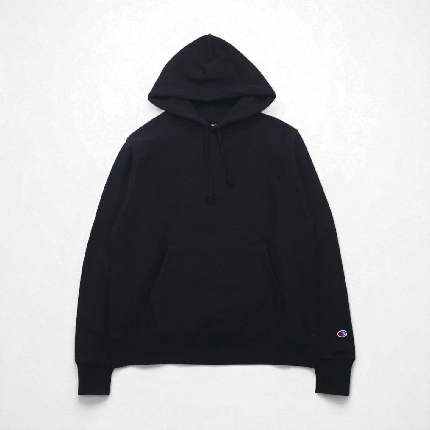 Champion リバーズウィーブ REVERSE WEAVE プルオーバーパーカー M ブラック 無地 コットン 裏起毛 青単タグ 復刻 ホンジュラス製
