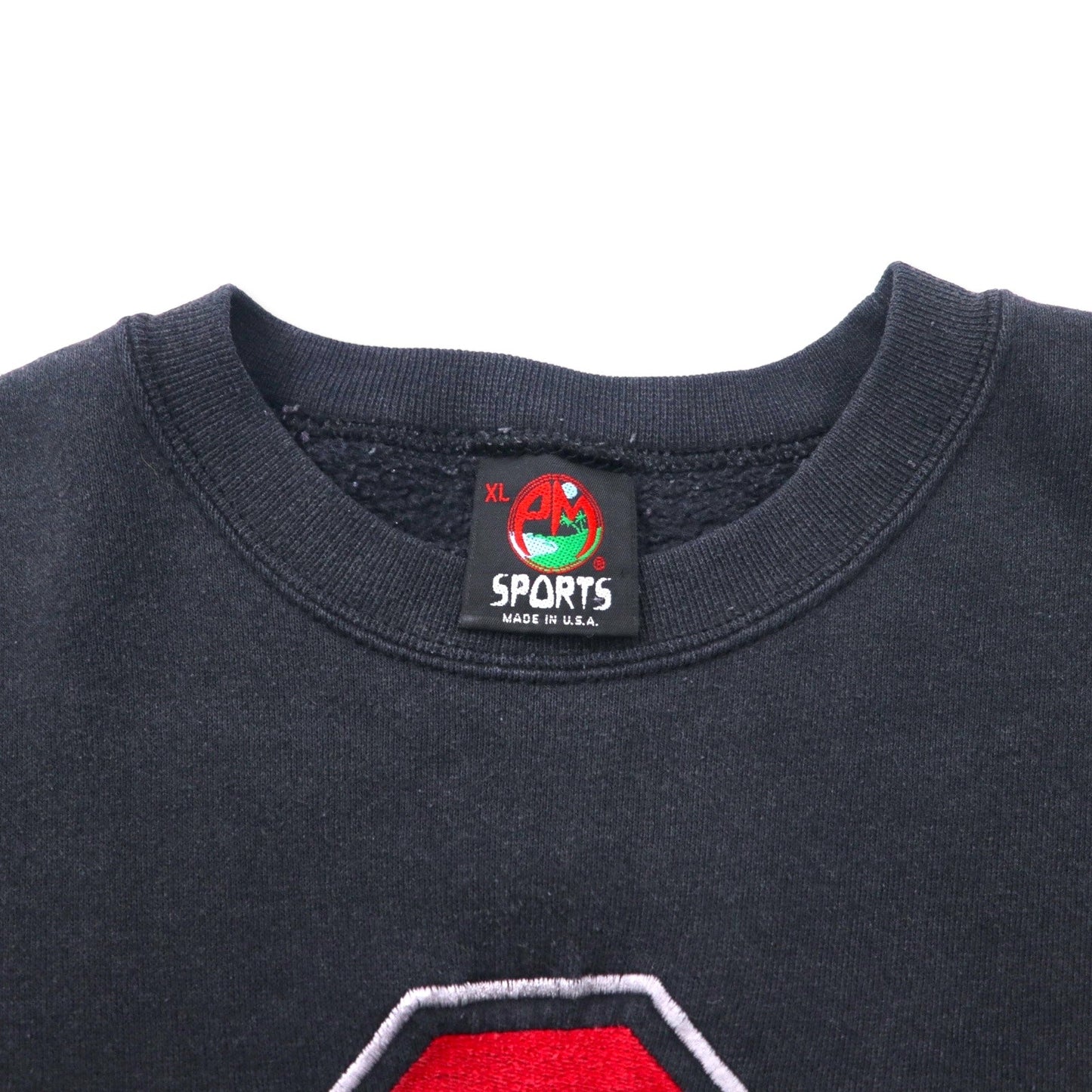 PM SPORTS USA製 90年代 カレッジ刺繍 スウェット XL ブラック コットン OHIO STATE ビッグサイズ