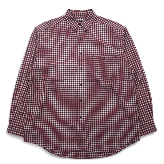 Eddie Bauer 90年代 ビッグサイズ ボタンダウンシャツ L レッド チェック コットン