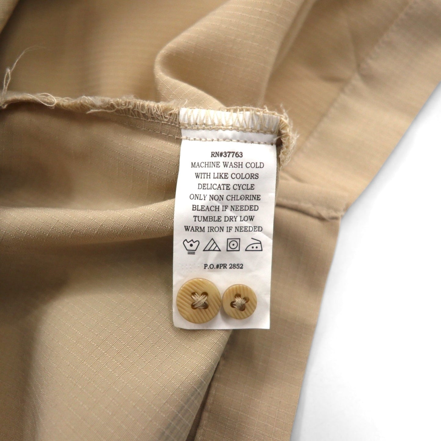 HAVANERA ラインデザイン キューバシャツ M ベージュ ポリエステル ボックスシルエット