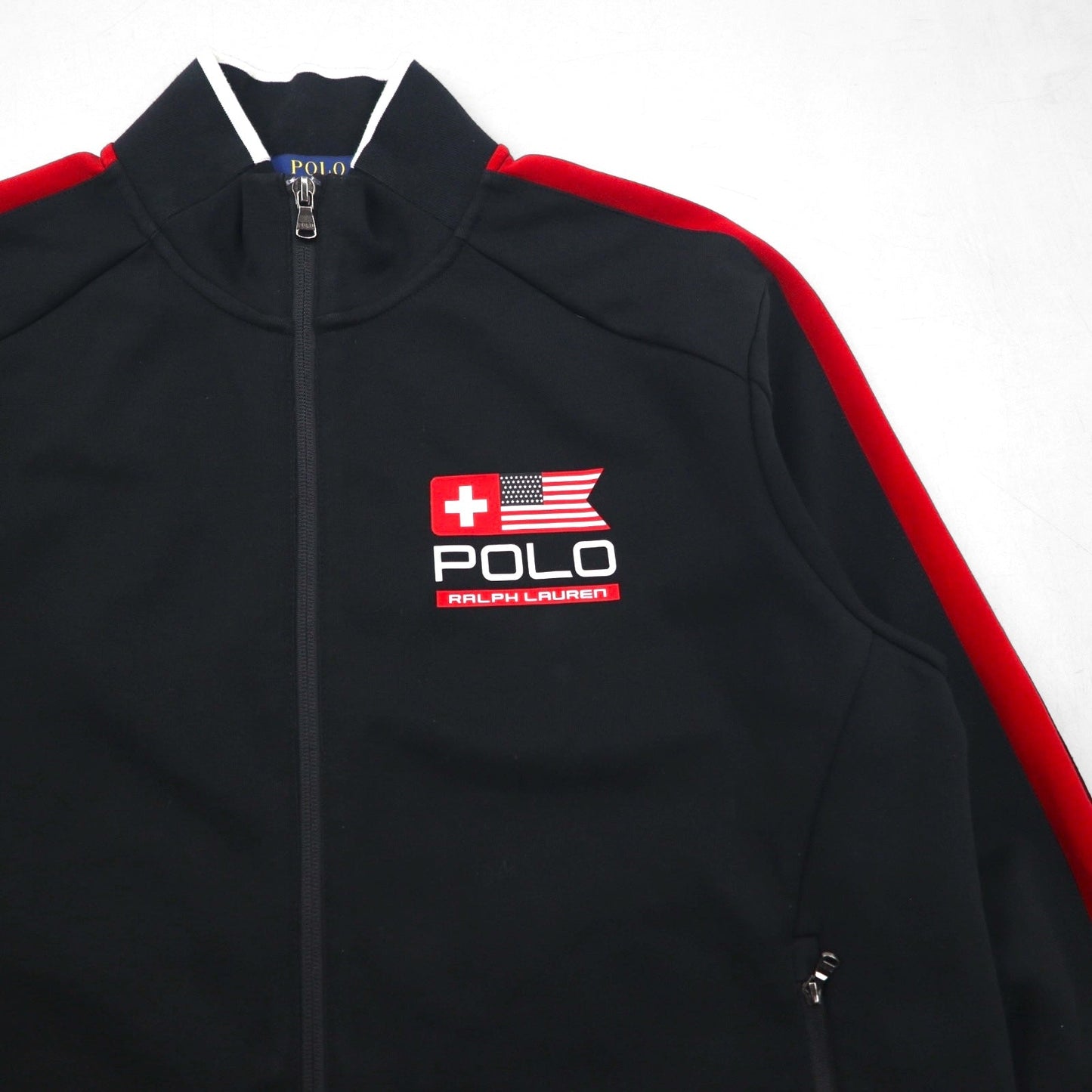 POLO RALPH LAUREN トラックジャケット ジャージ L ブラック ポリエステル コットン