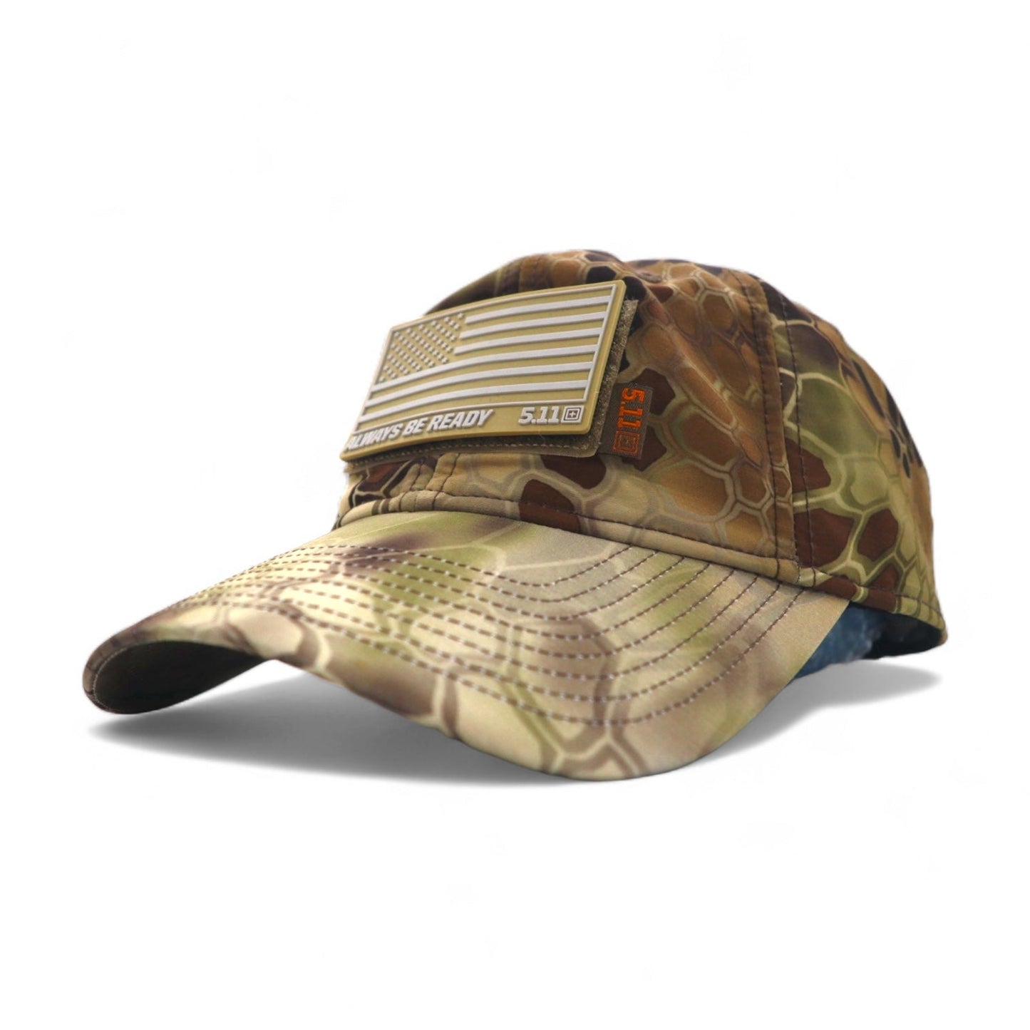 5.11 TACTICAL カモフラ 迷彩 ミリタリーキャップ FREE ベルト カーキ ポリエステル 星条旗