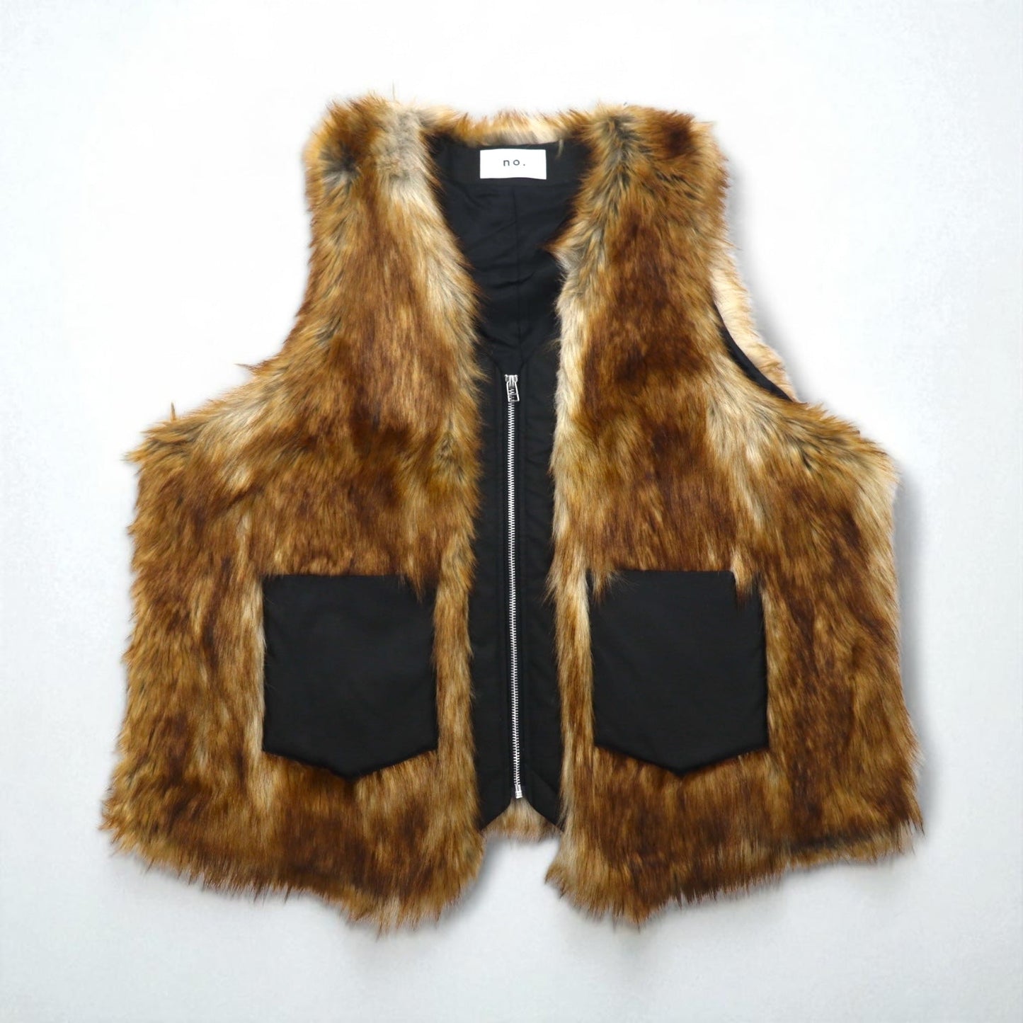 no. ファーベスト FUR VEST FREE ブラウン エコファー エコレザームートン 22-FW-KVT-01