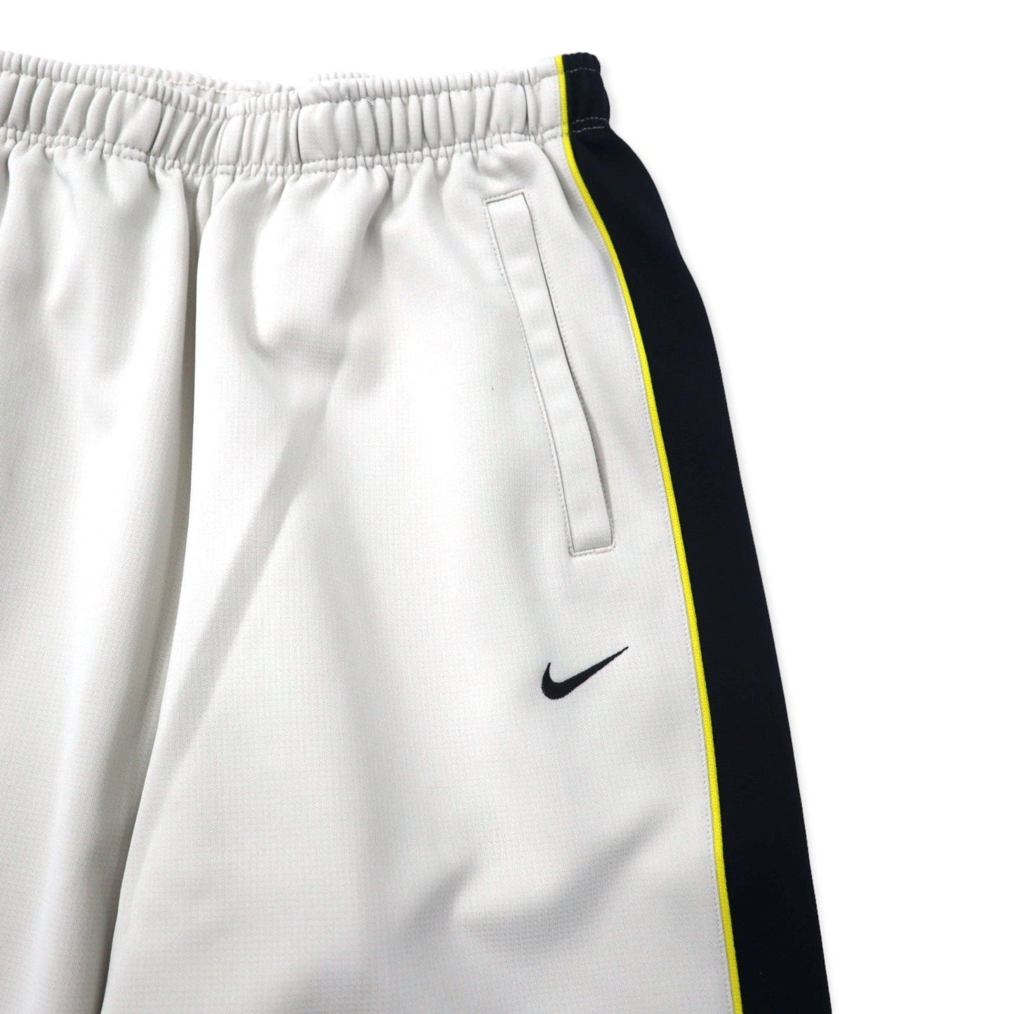 NIKE トラックパンツ ジャージ L ベージュ ポリエステル サイドライン スウォッシュロゴ刺繍