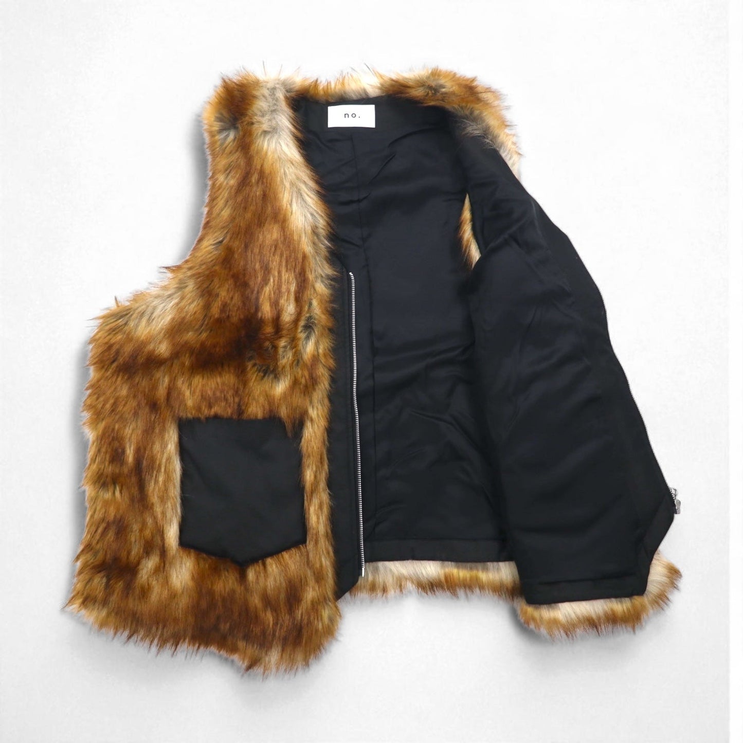 no. ファーベスト FUR VEST FREE ブラウン エコファー エコレザームートン 22-FW-KVT-01