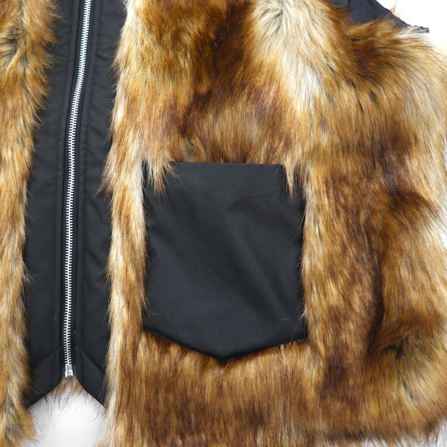 no. ファーベスト FUR VEST FREE ブラウン エコファー エコレザームートン 22-FW-KVT-01