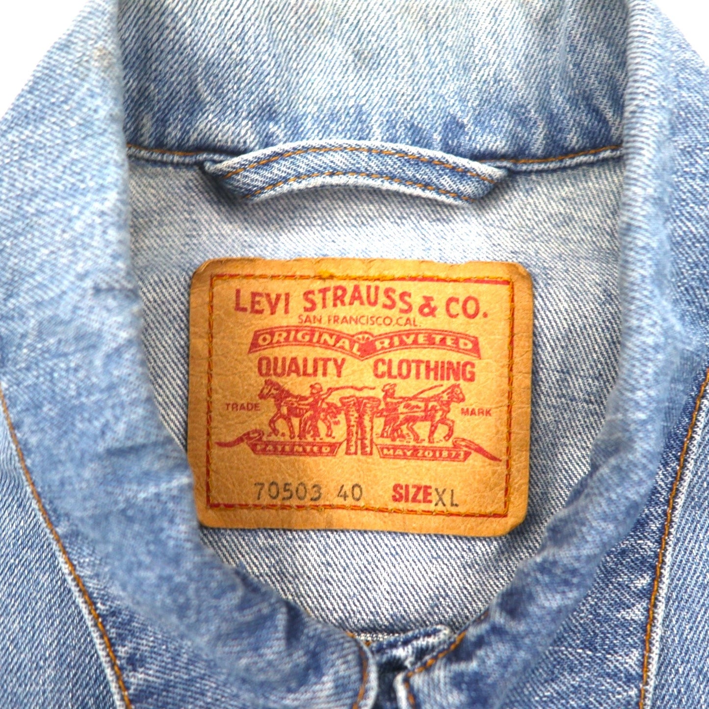 Levi's 90年代 イタリア製 ユーロモデル デニム トラッカージャケット Gジャン XL インディゴ ブルー 70503 0407