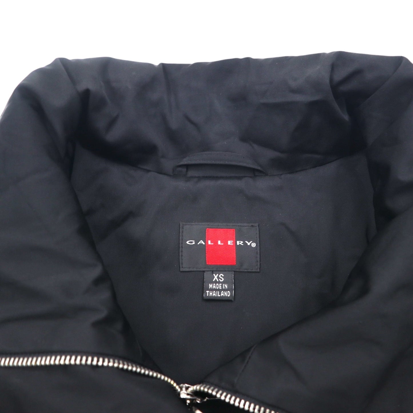 GALLERY スタンドカラー Aライン コート XS ブラック コットン ポリエステル