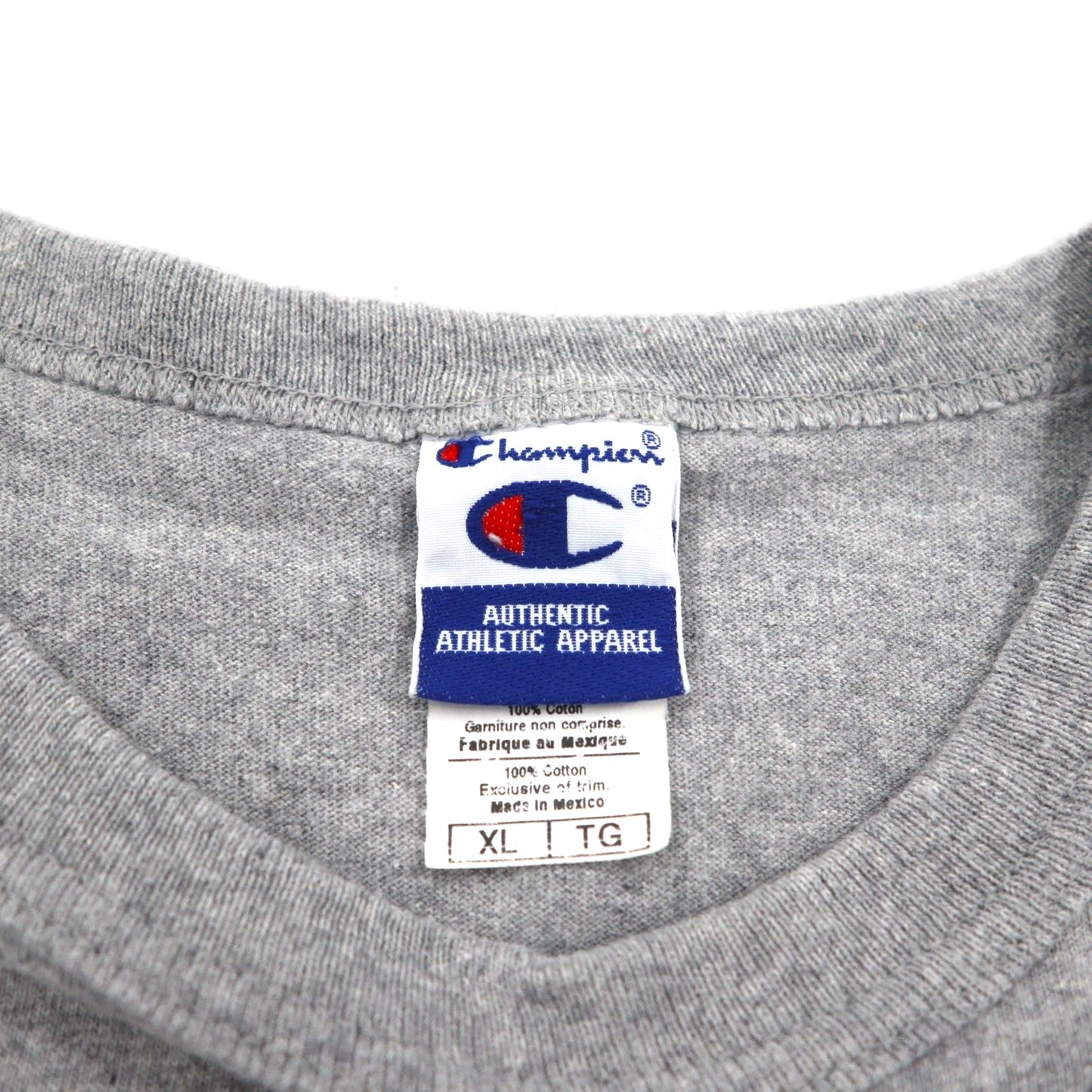 Champion 90年代 刺繍タグ Tシャツ XL グレー コットン NOTRE DAME FOOTBALL メキシコ製