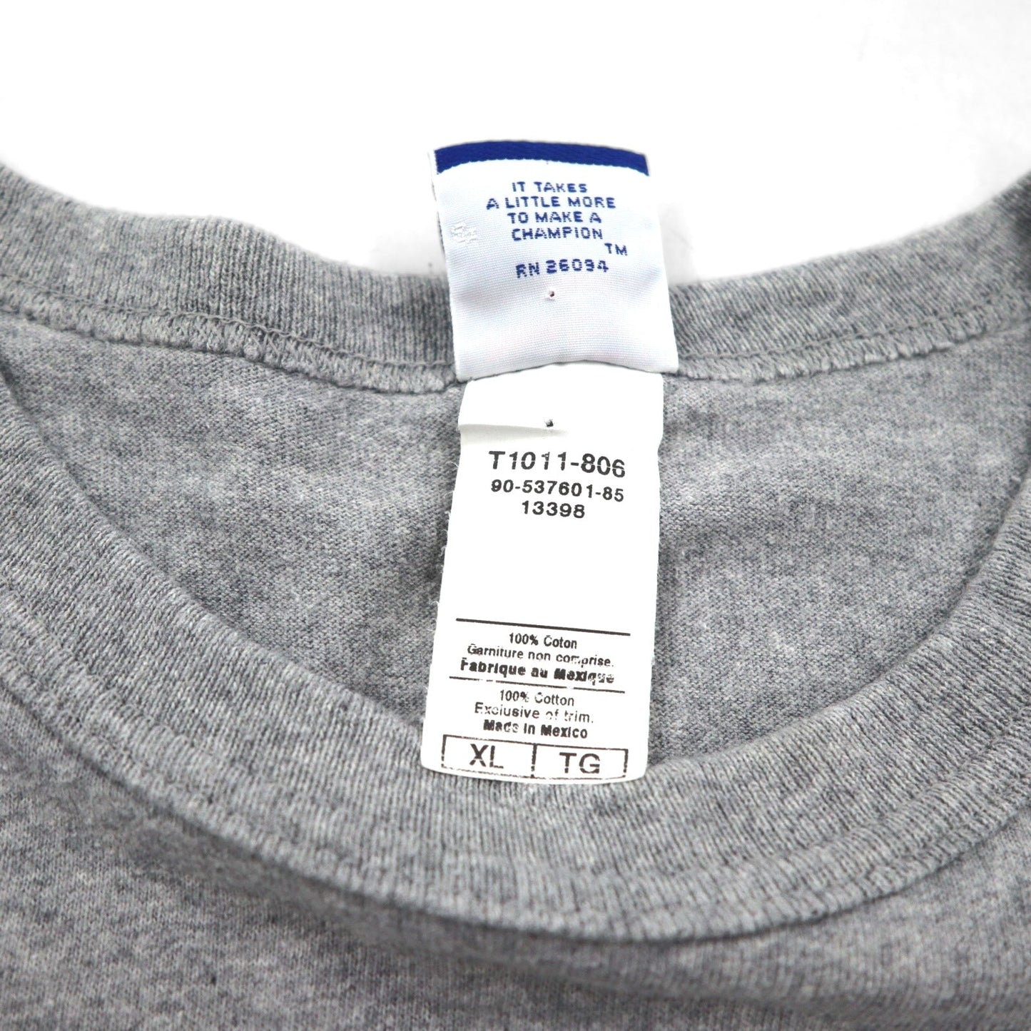 Champion 90年代 刺繍タグ Tシャツ XL グレー コットン NOTRE DAME FOOTBALL メキシコ製