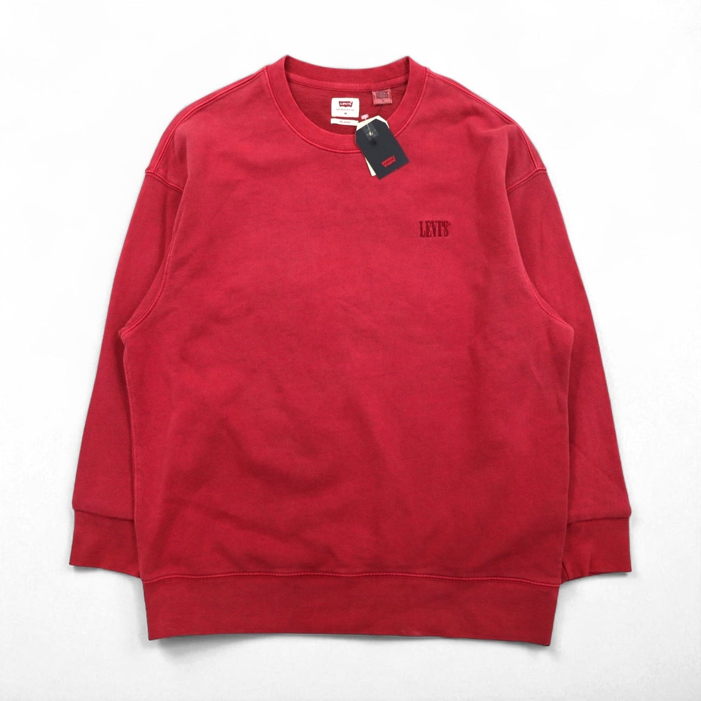Levi's リラックスフィット RELAXED クルーネックスウェット M レッド ワンポイント 刺繍 85531-0002 未使用品