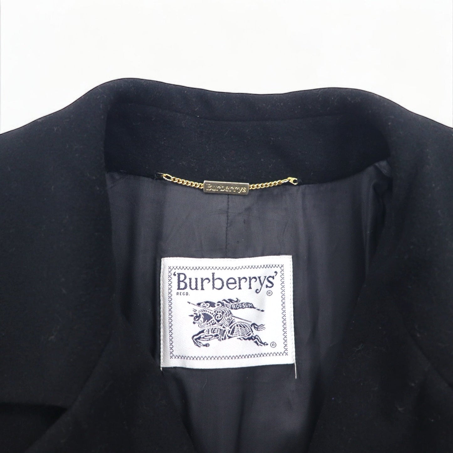 Burberrys スペイン製 カシミヤ チェスターコート M ブラック ウール WOOL & CASHMERE