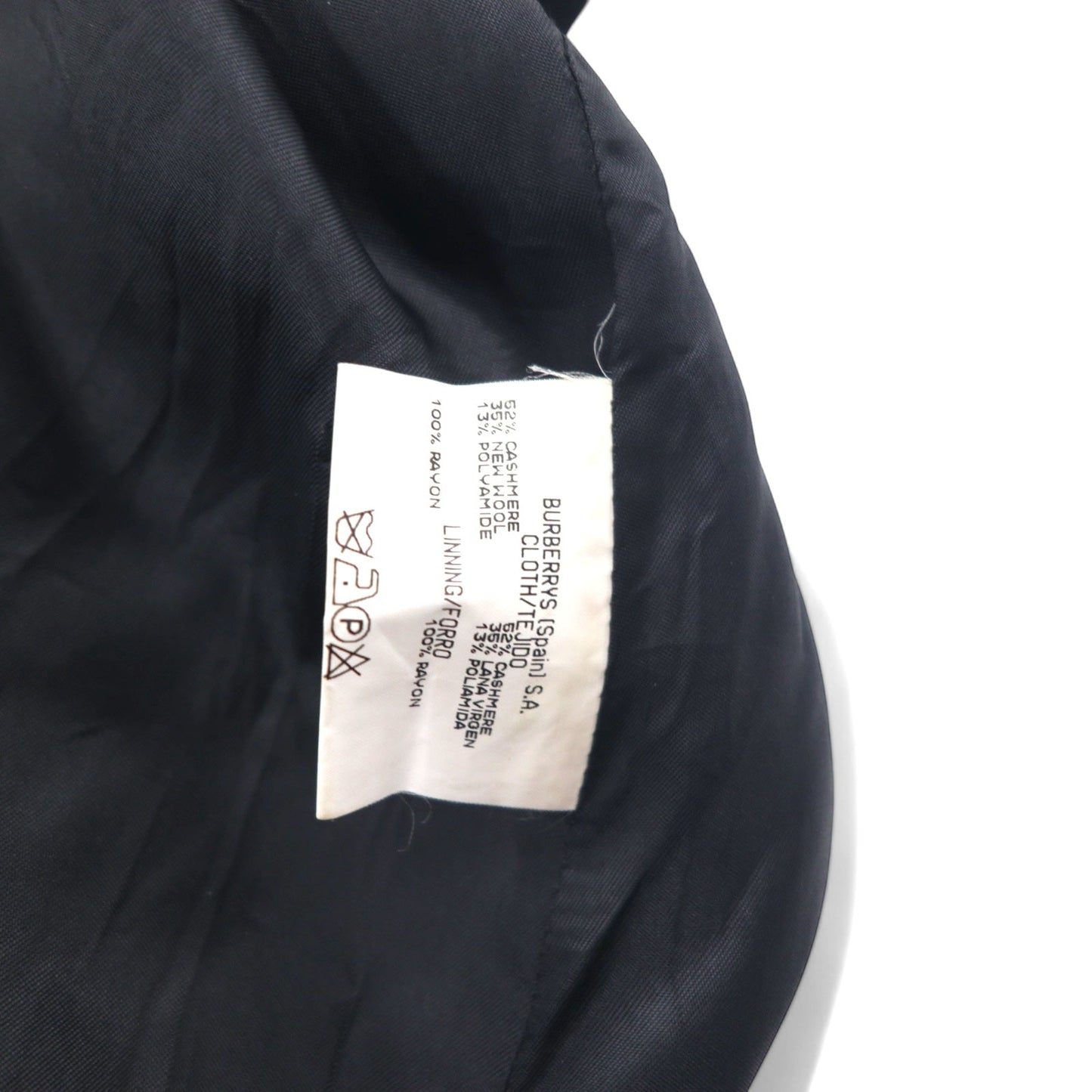 Burberrys スペイン製 カシミヤ チェスターコート M ブラック ウール WOOL & CASHMERE