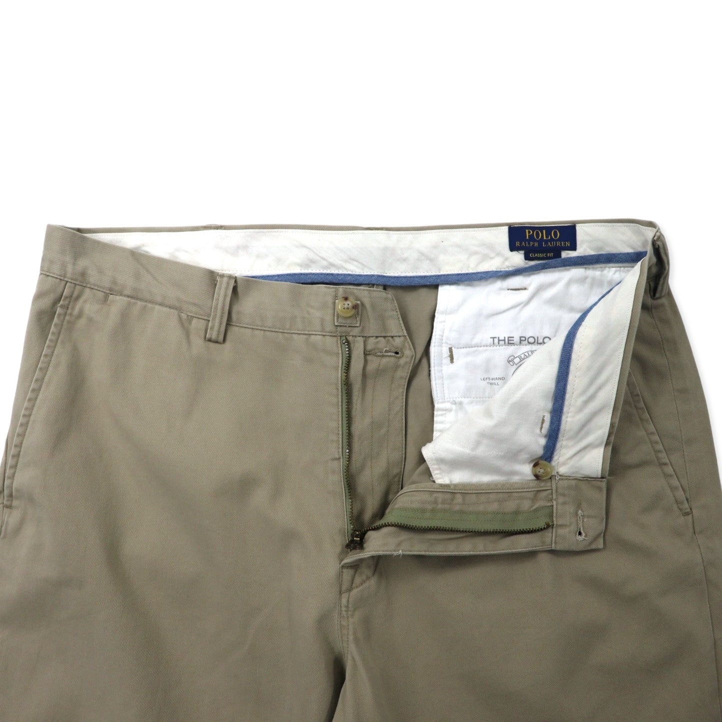 POLO RALPH LAUREN クラシックフィット チノパンツ 36 ベージュ コットン TALONジップ THE POLO CHINO