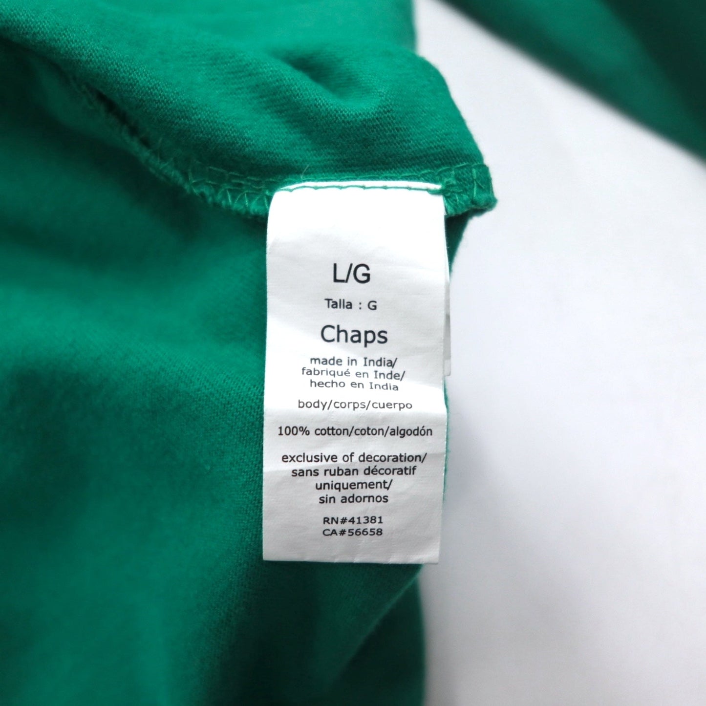 CHAPS ハーフボタン ロングスリーブTシャツ ロンT L グリーン コットン ワンポイントロゴ刺繍
