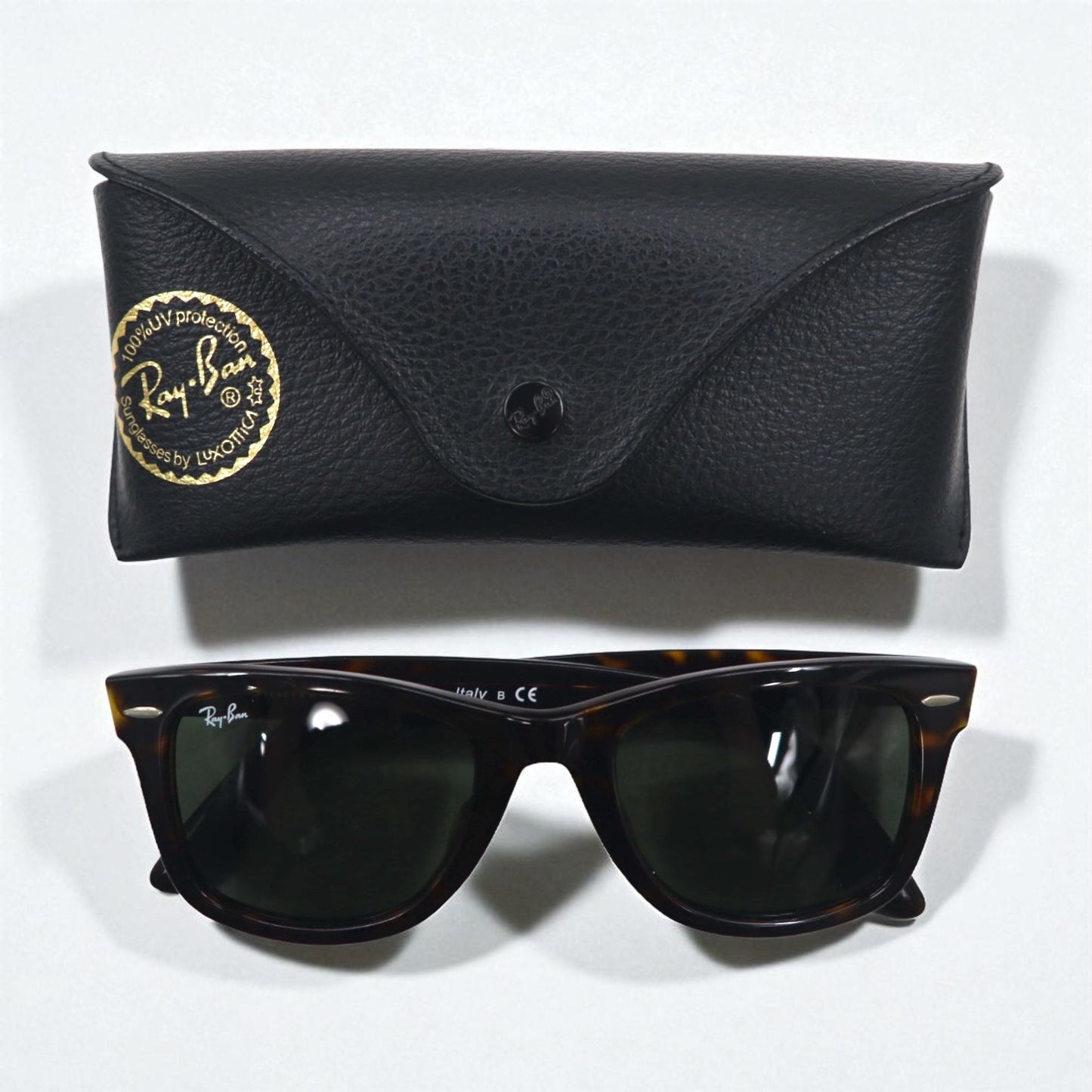 Ray-Ban ウェイファーラー WAYFARER ウェリントン サングラス ブラウン ベッコウ RB2140-F 902 52-22 3N イタリア製
