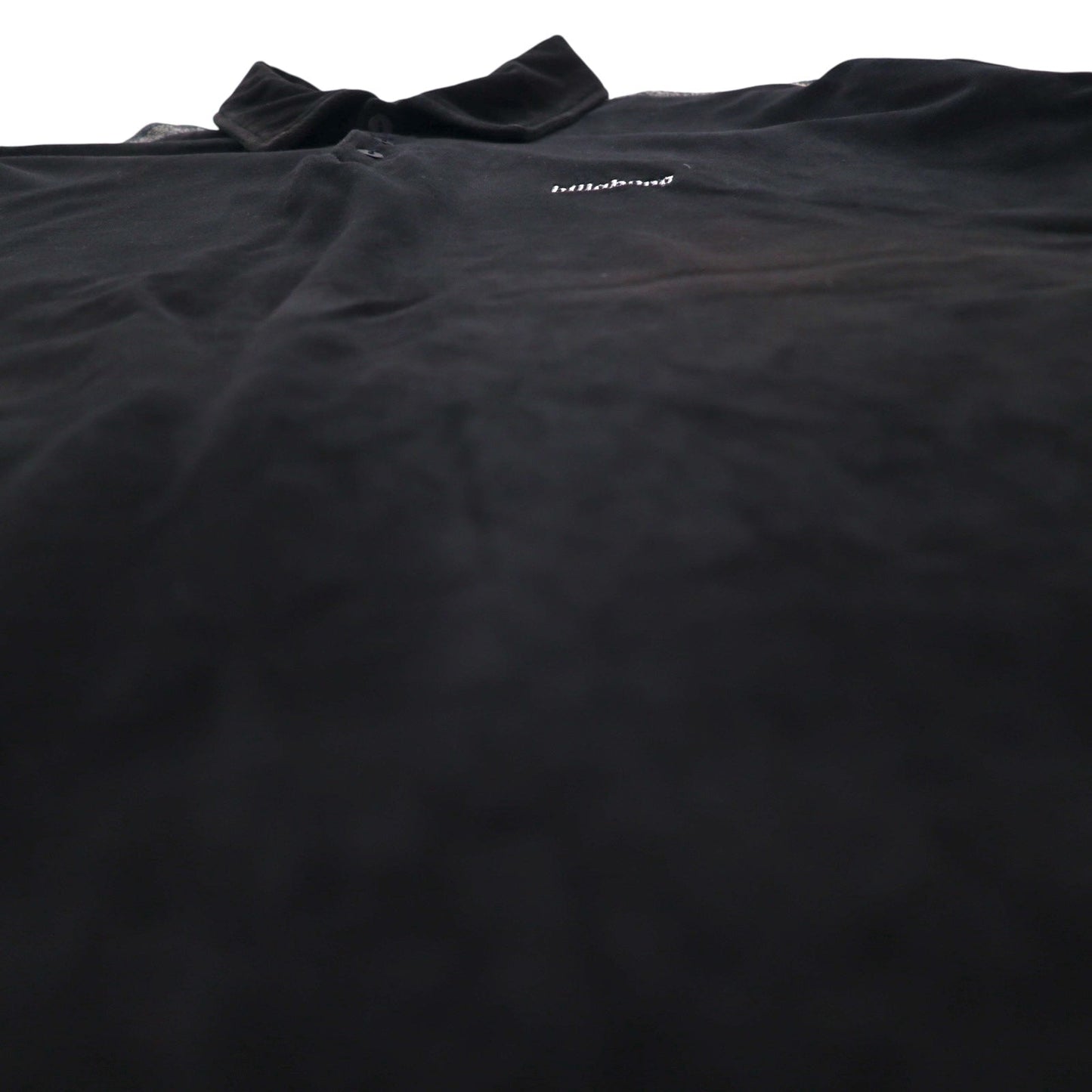 billabong 90年代 USA製 ベロア ポロシャツ XL ブラック コットン ポリエステル ワンポイントロゴ刺繍