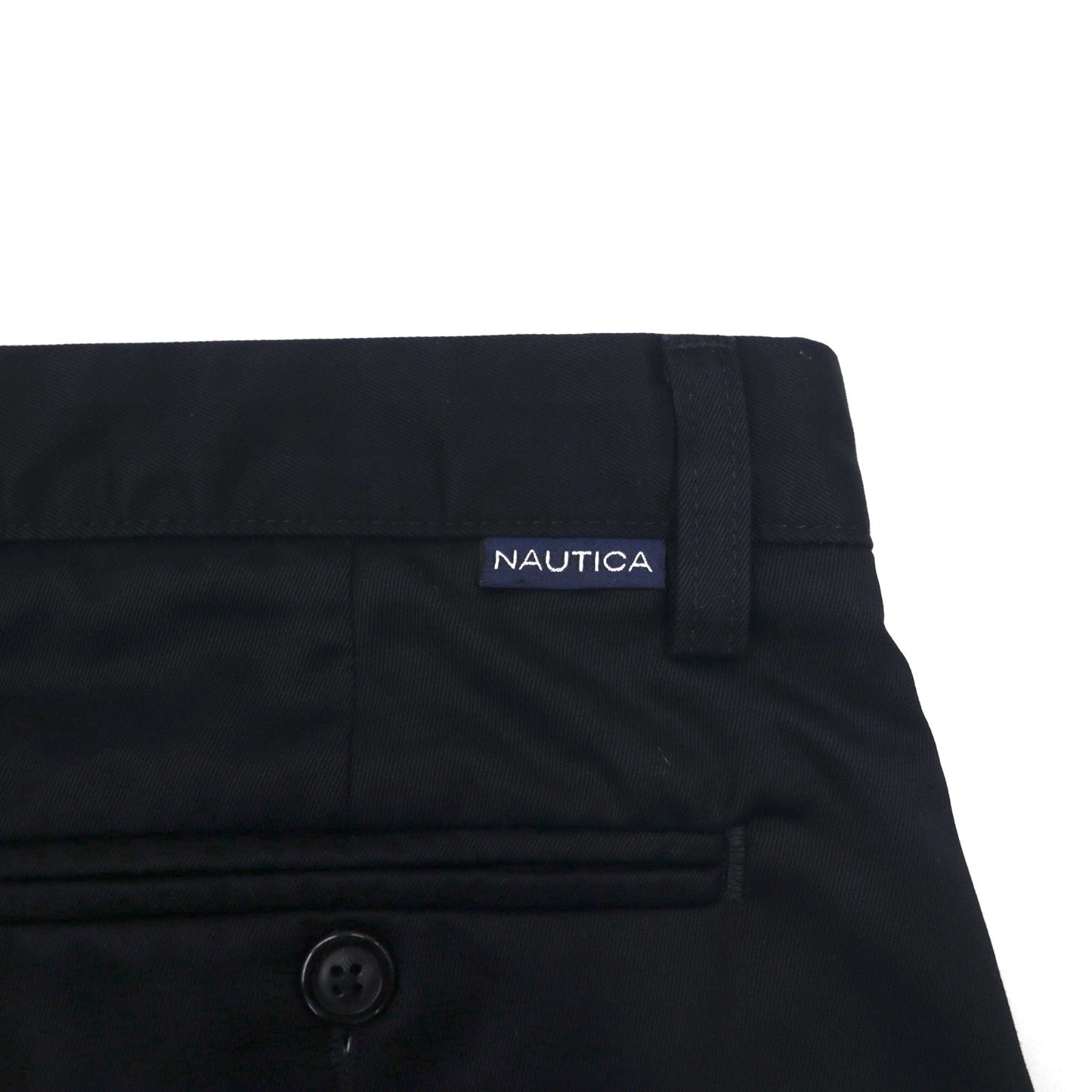 NAUTICA 2タック ワイド スラックスパンツ M ブラック RIGGER コットン
