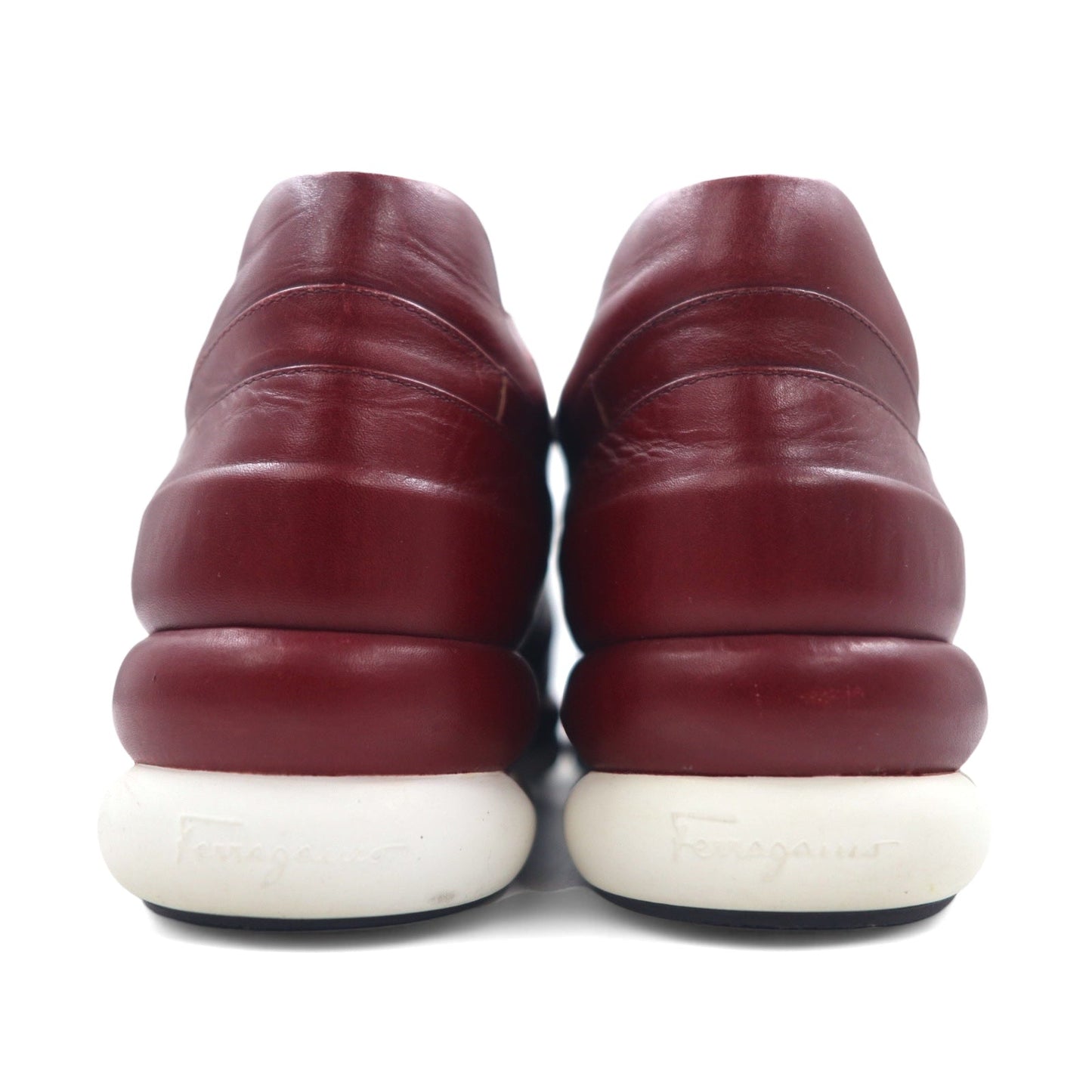 Salvatore Ferragamo イタリア製 ガンチーニ カーフレザー スニーカー 24.5cm ボルドー MORGAN NZ H 01800
