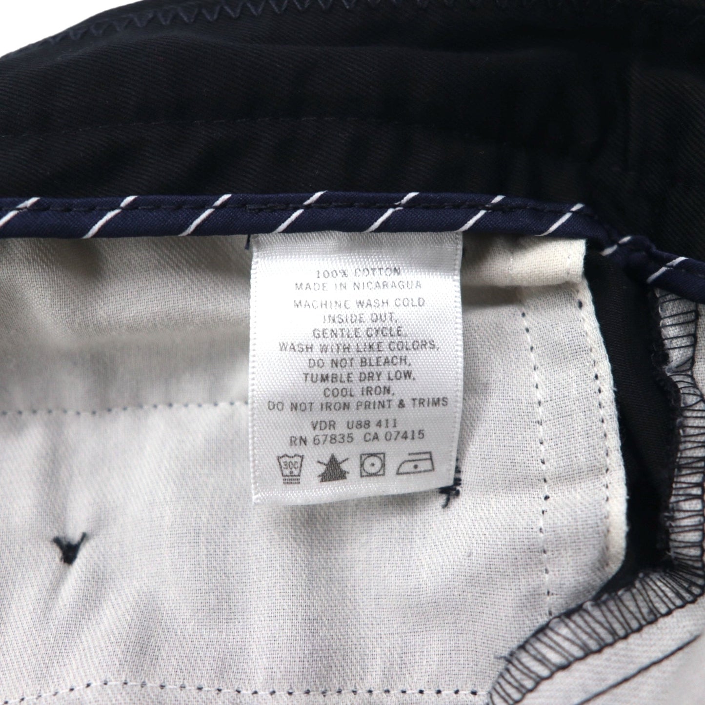 NAUTICA 2タック ワイド スラックスパンツ M ブラック RIGGER コットン