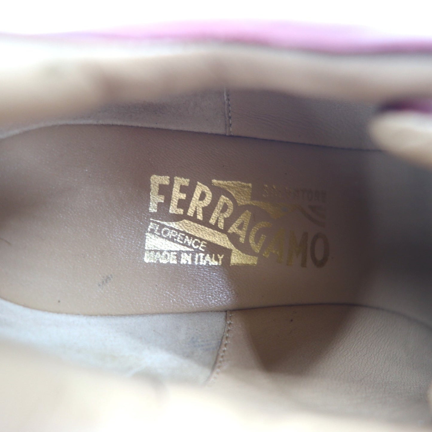 Salvatore Ferragamo イタリア製 ガンチーニ カーフレザー スニーカー 24.5cm ボルドー MORGAN NZ H 01800