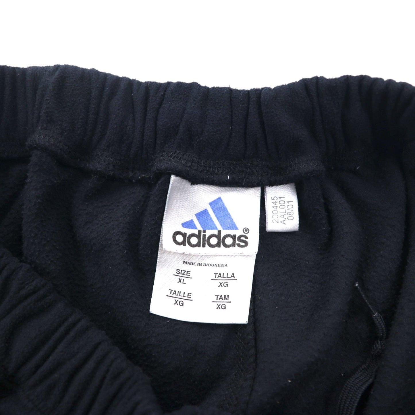 adidas 00年代 フリース イージーパンツ トラックパンツ ジャージ XL ブラック  3ストライプ