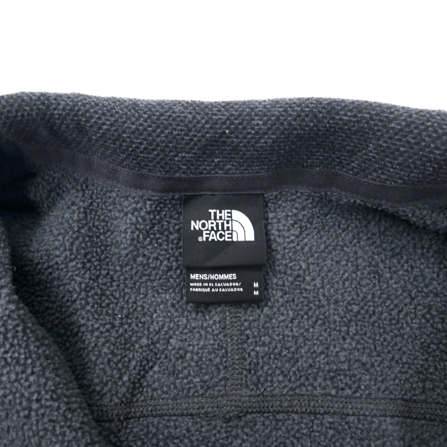 THE NORTH FACE ハーフジップ フリースジャケット M グレー ポリエステル ワンポイントロゴ刺繍