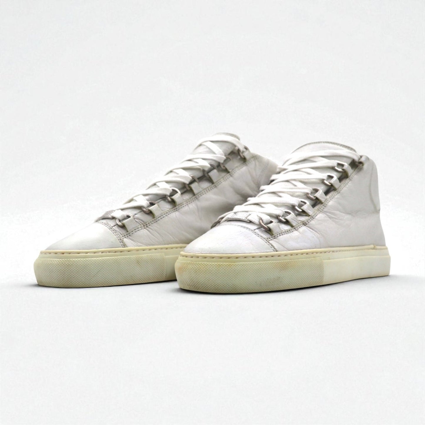 BALENCIAGA アリーナ ARENA OPAQUE レザー ハイカットスニーカー 27cm ホワイト 412381