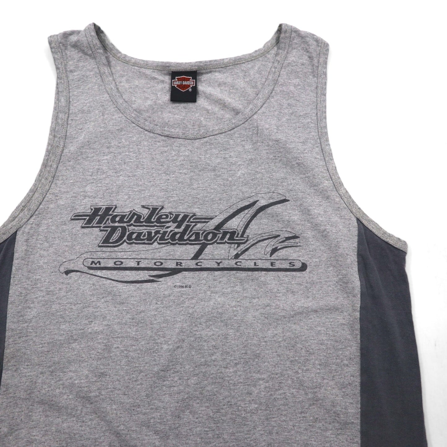 HARLEY DAVIDSON 90年代 USA製 タンクトップ L グレー コットン HONOLULU HAWAII 両面プリント