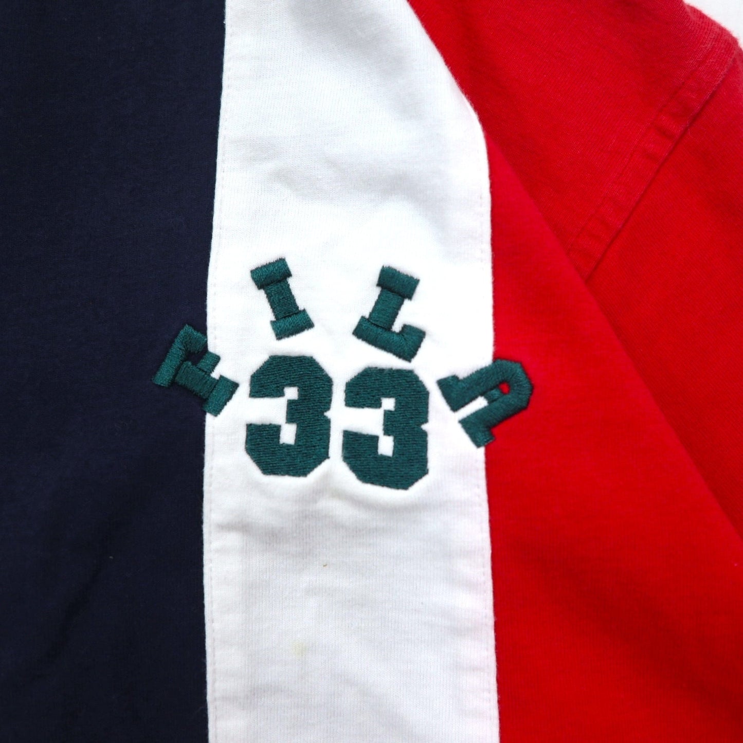 FILA 90年代 Vネック フットボール スウェット XL ネイビー トリコロール ナンバリング