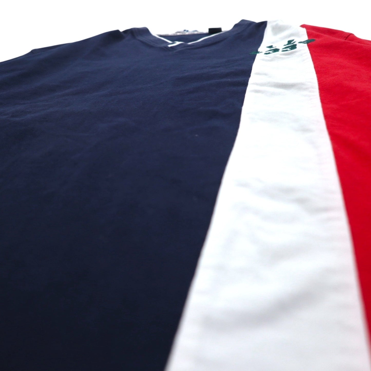 FILA 90年代 Vネック フットボール スウェット XL ネイビー トリコロール ナンバリング