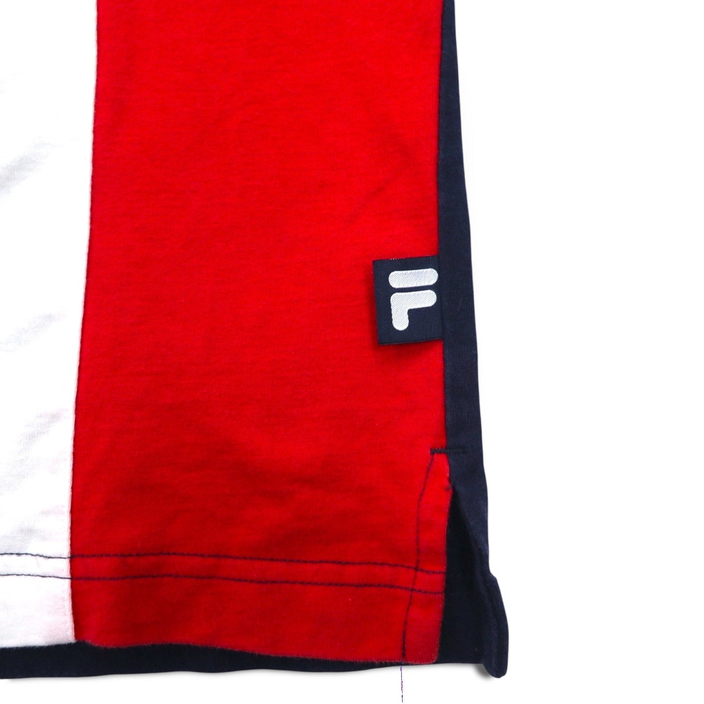 FILA 90年代 Vネック フットボール スウェット XL ネイビー トリコロール ナンバリング