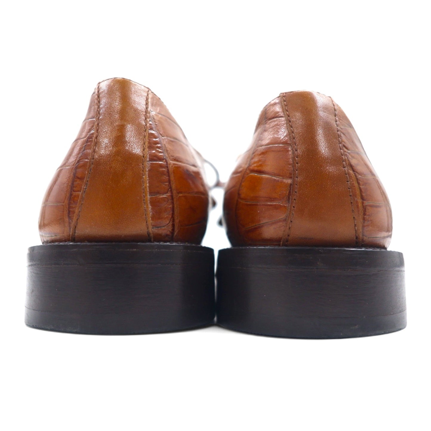 FLORSHEIM Barletta クロコ型押し モックトゥ ドレスシューズ 26.5cm ブラウン レザー タッセル 17022-03