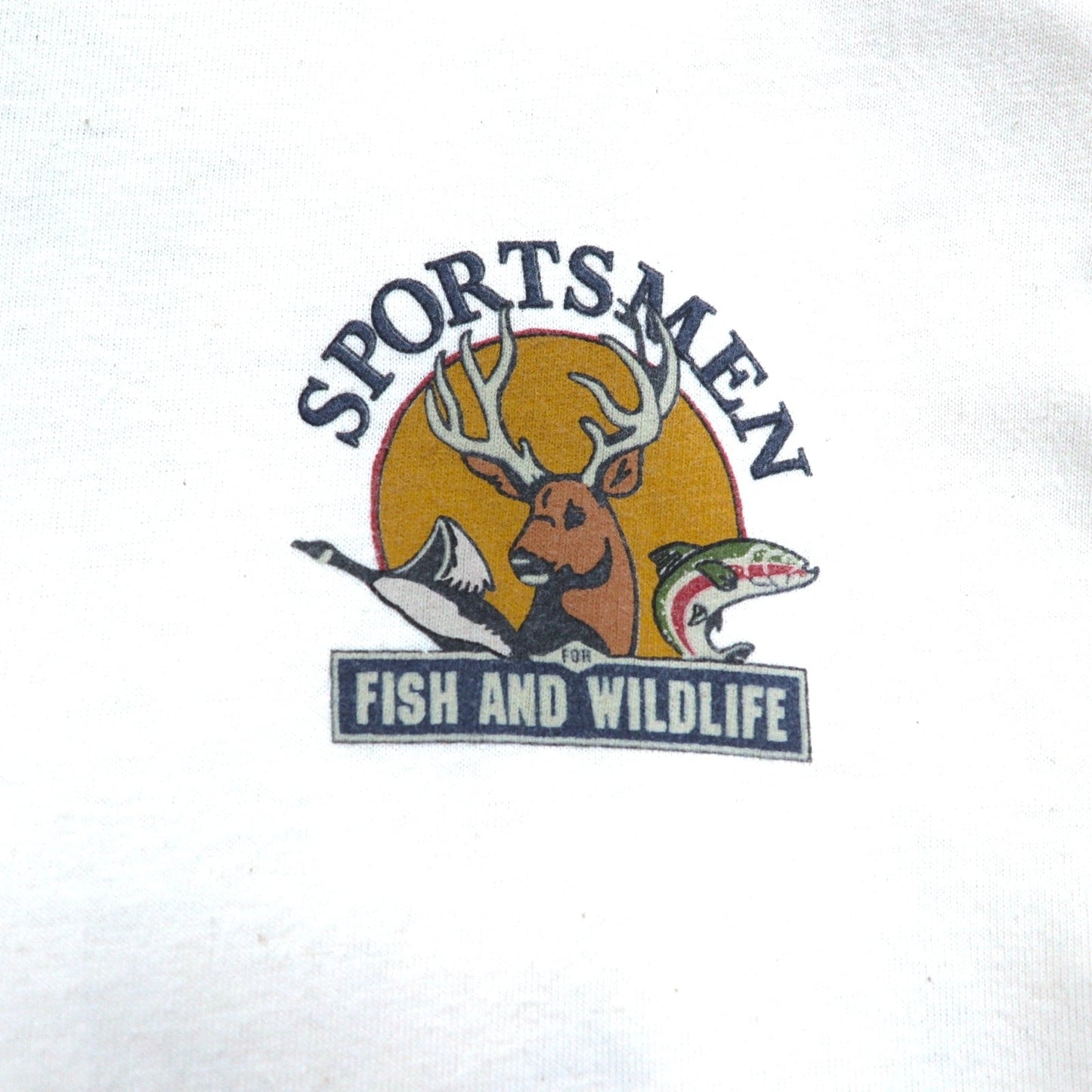 USA製 90年代 Green Brand ロングスリーブTシャツ ロンT XL 袖プリント SPORTSMEN FISH AND WILDLIFE