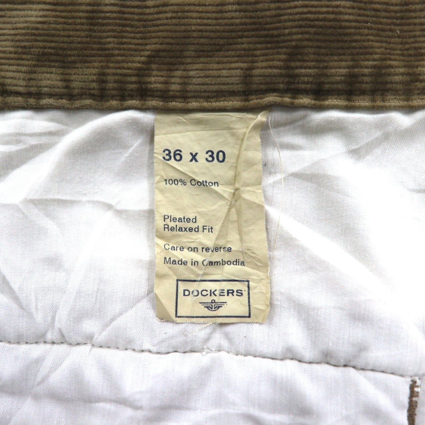 DOCKERS ( Levi's ) 00年代 スラックス 2タック ワイド コーデュロイパンツ L ブラウン コーデュロイ