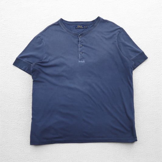 POLO RALPH LAUREN ヘンリーネック Tシャツ XL ネイビー コットン