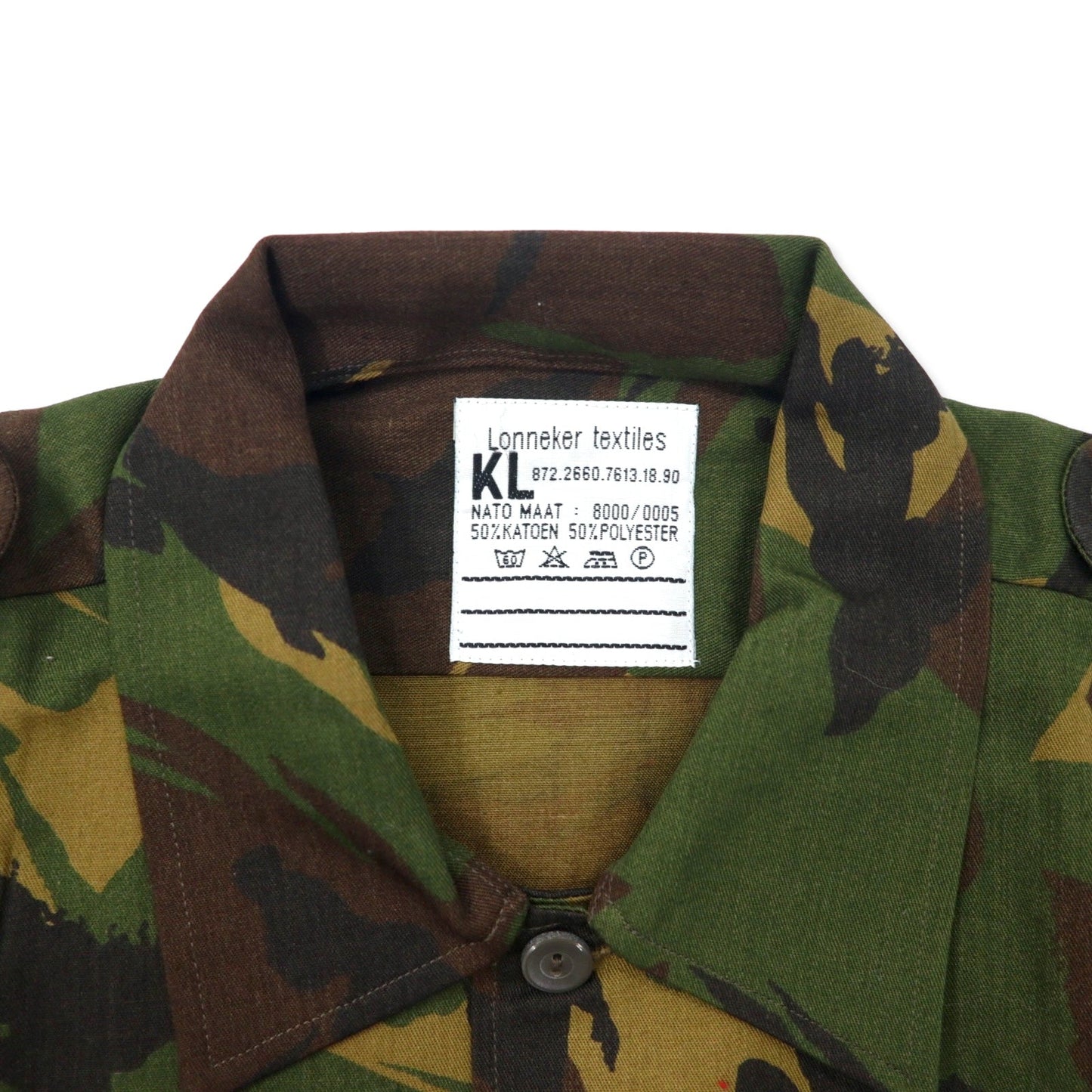 EURO MILITARY オランダ軍 90年代 BDU フィールドシャツ L カーキ カモフラ ミリタリー LONNEKER TEXTILES デッドストック 未使用品