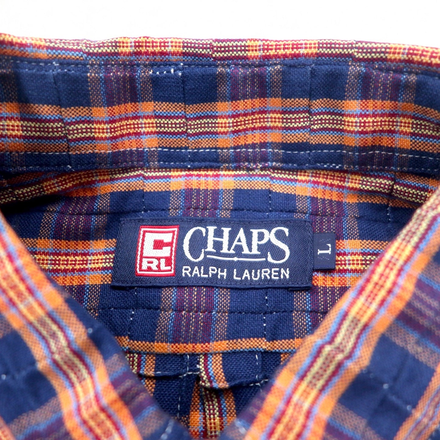 CHAPS RALPH LAUREN 90年代 ボタンダウンシャツ L ブルー チェック コットン 未使用品