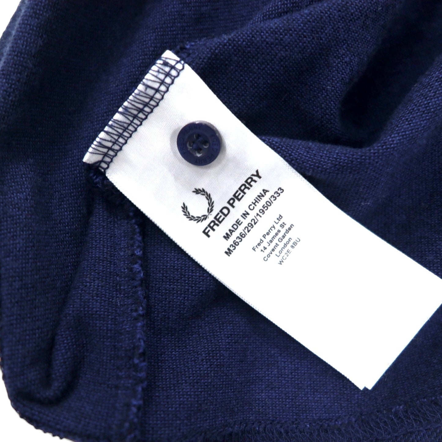 FRED PERRY 長袖 ポロシャツ XL ネイビー コットン 鹿の子 ワンポイントロゴ M3636