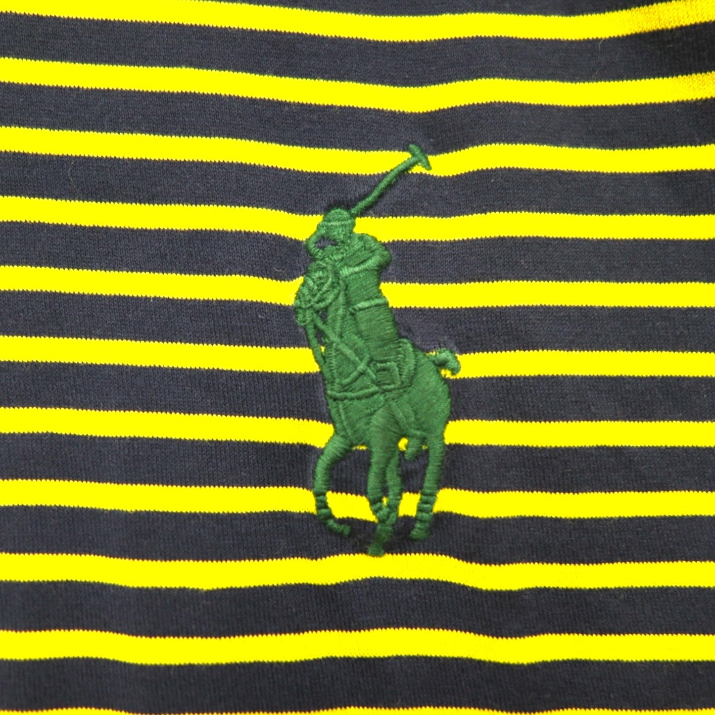 POLO RALPH LAUREN ピマコットン ボーダー ポロシャツ M イエロー ネイビー ポニー刺繍 PRO FIT