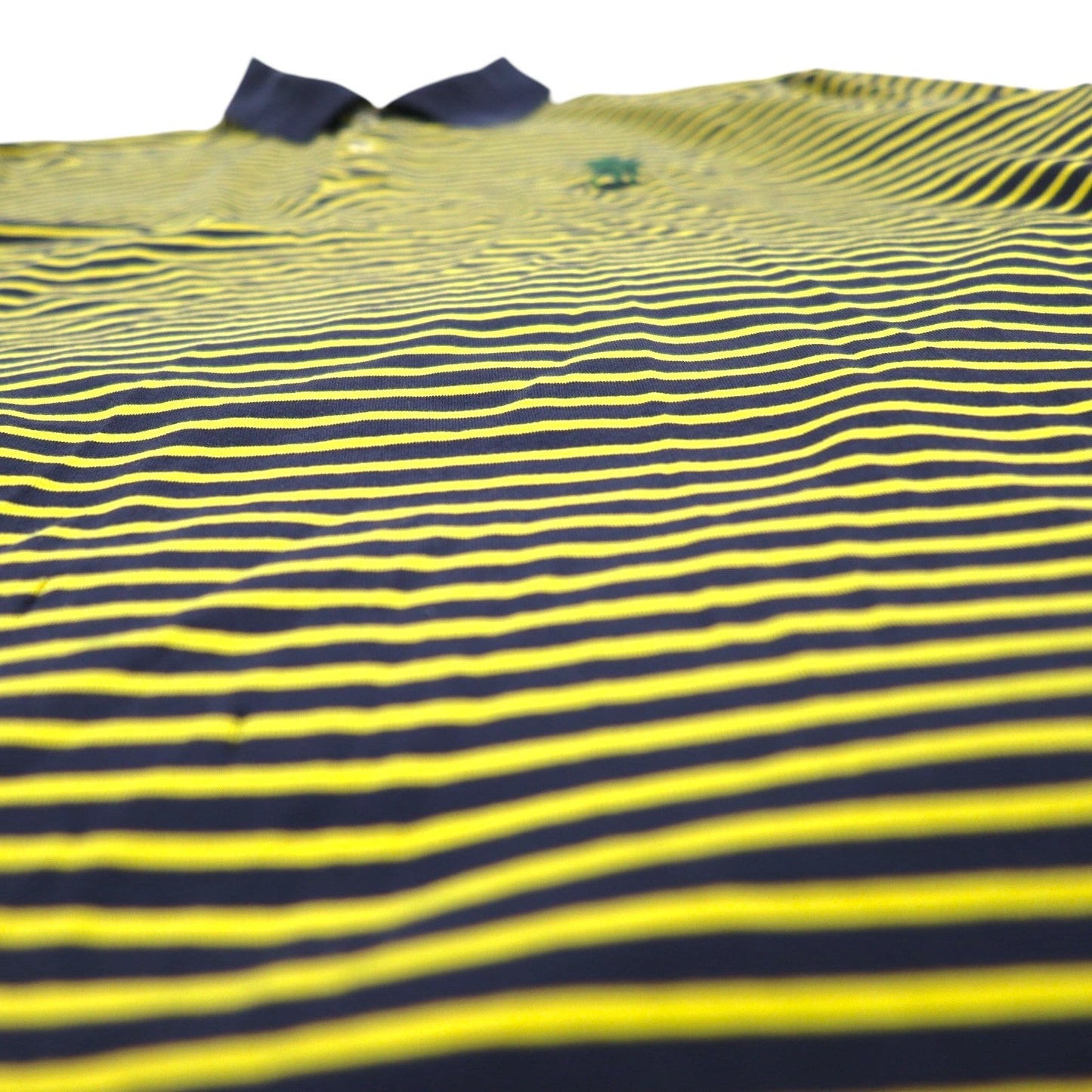 POLO RALPH LAUREN ピマコットン ボーダー ポロシャツ M イエロー ネイビー ポニー刺繍 PRO FIT