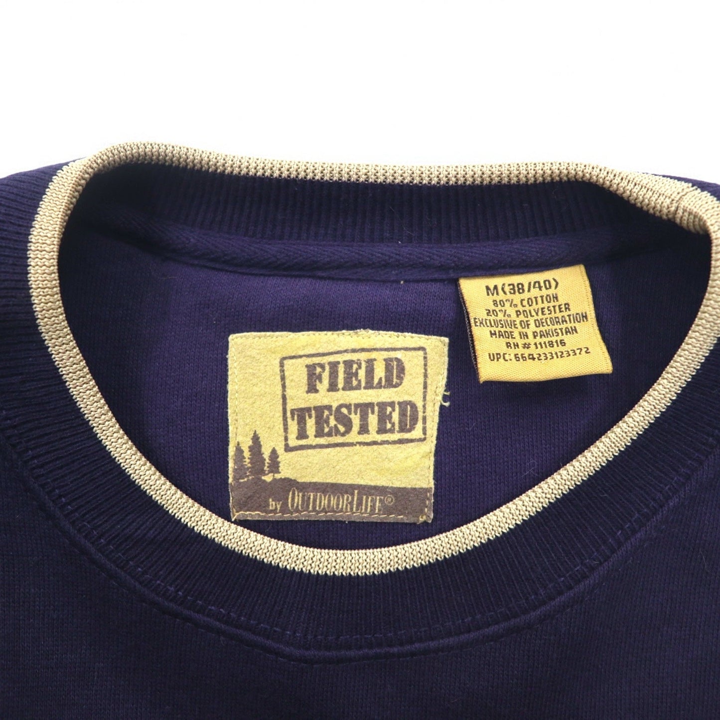 90年代 FIELD TASTED by OUTDOOR LIFE スウェット XL ネイビー コットン 裏起毛 刺繍 アニマル パキ綿