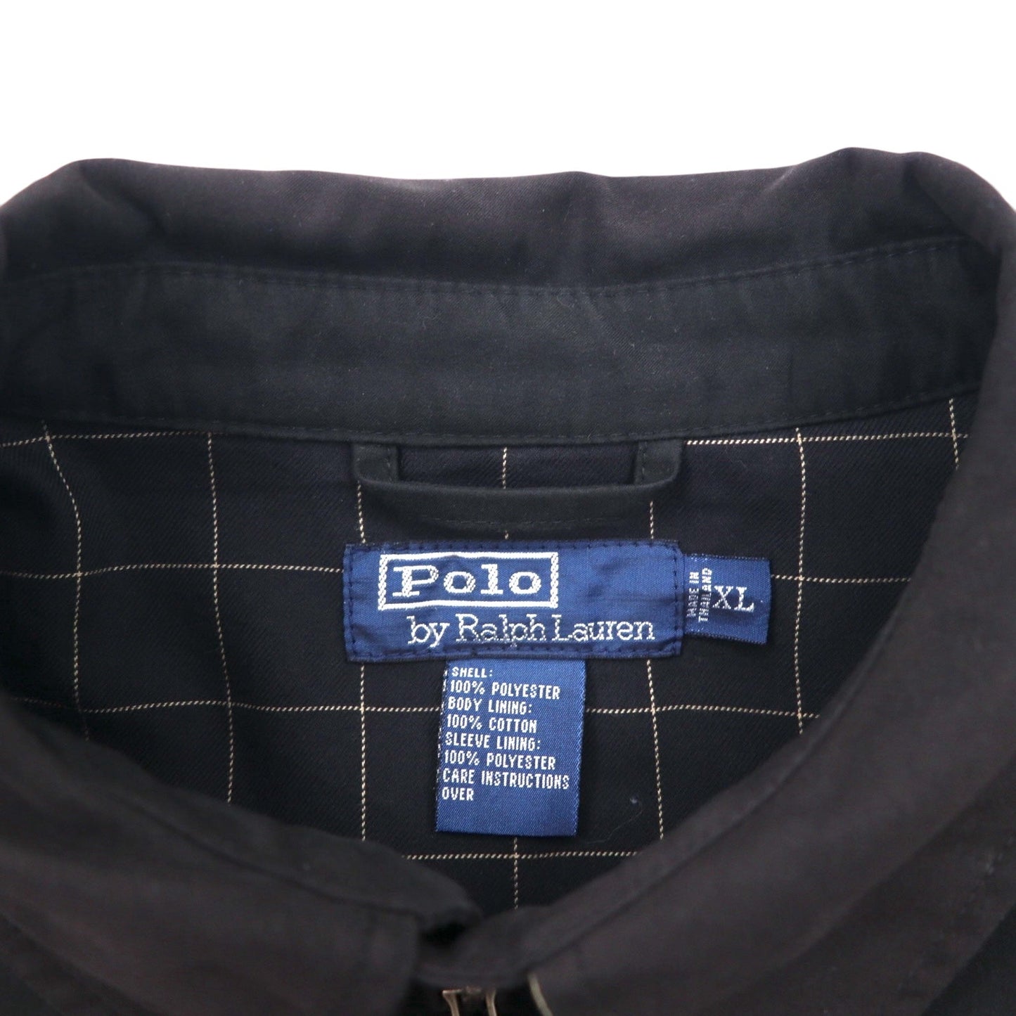 Ralph Lauren 90年代 スウィングトップ ハリントンジャケット XL ブラック 裏地 チェック スモールポニー 刺繍