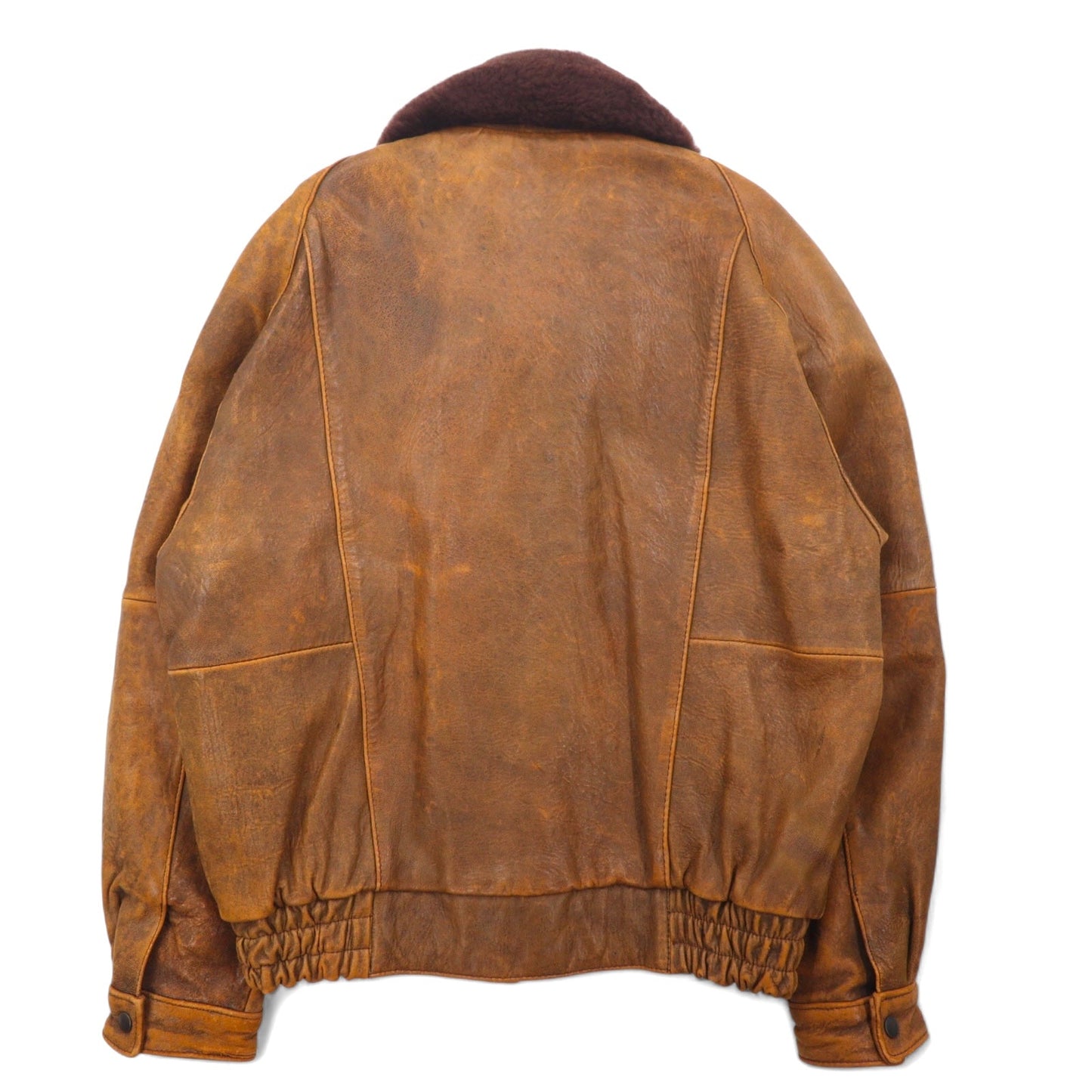 EVANS ENTERPRISES G-1 Lambskin Bomber Jacket ラムレザー フライトジャケット ボンバージャケット L ブラウン 羊革 襟ボア着脱式