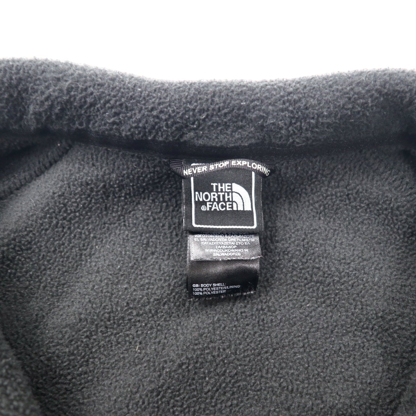 THE NORTH FACE フルジップ フリースジャケット L ブラック ポリエステル ワンポイントロゴ刺繍